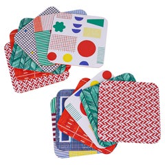 Hermes Toutenpapier Tatoo Color Coasters Set of 12 Abstract Designs
