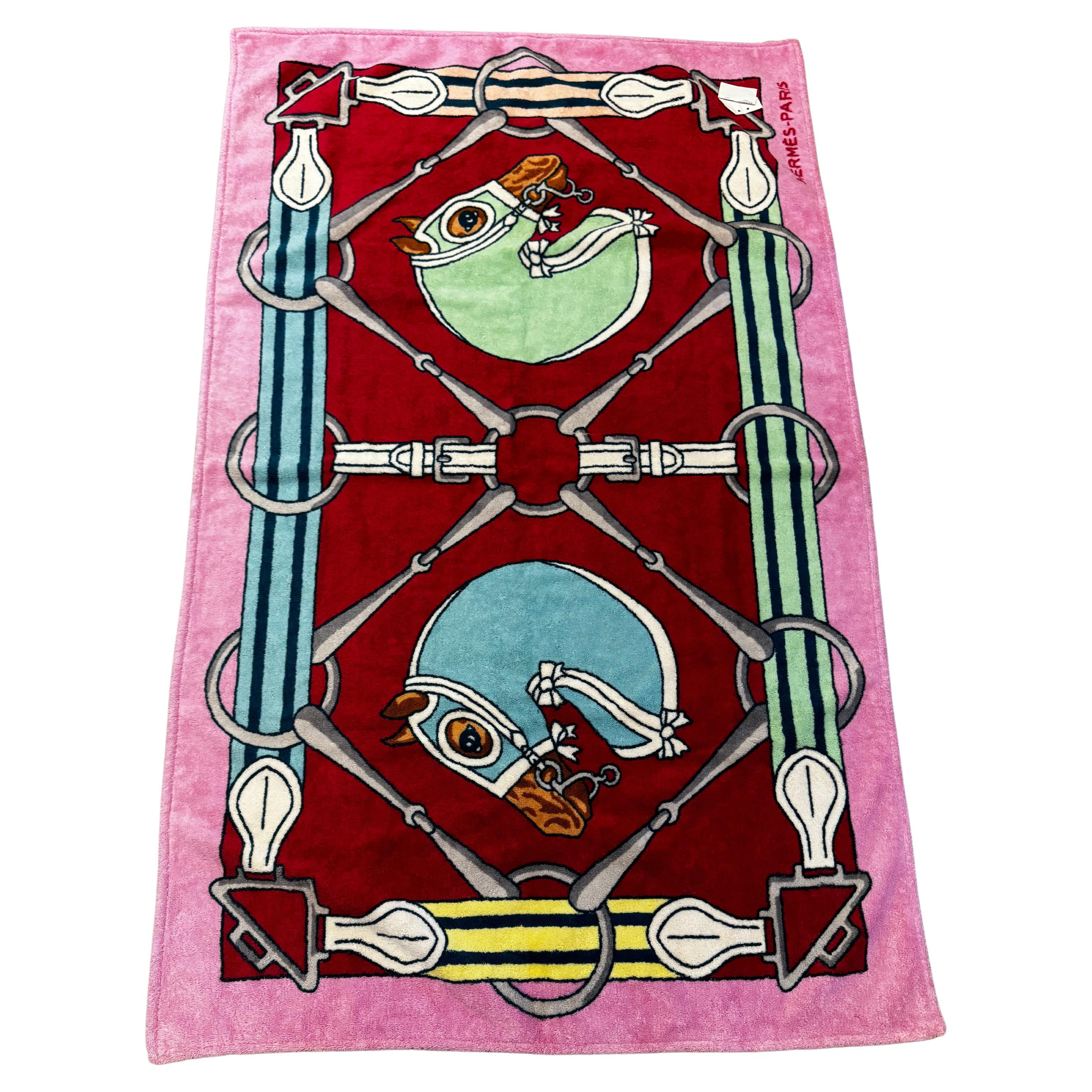 Hermes towel cotton pink For Sale