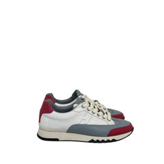 Hermès Trail Low Top White Leather Sneakers Sz 38