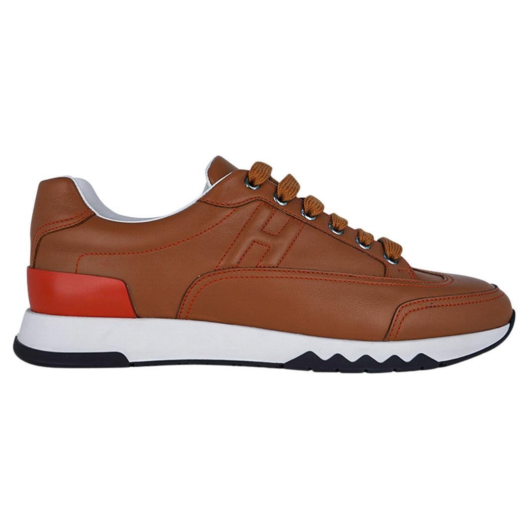 Hermes Trail Sneaker Gold Calfskin 39 / 9 For Sale