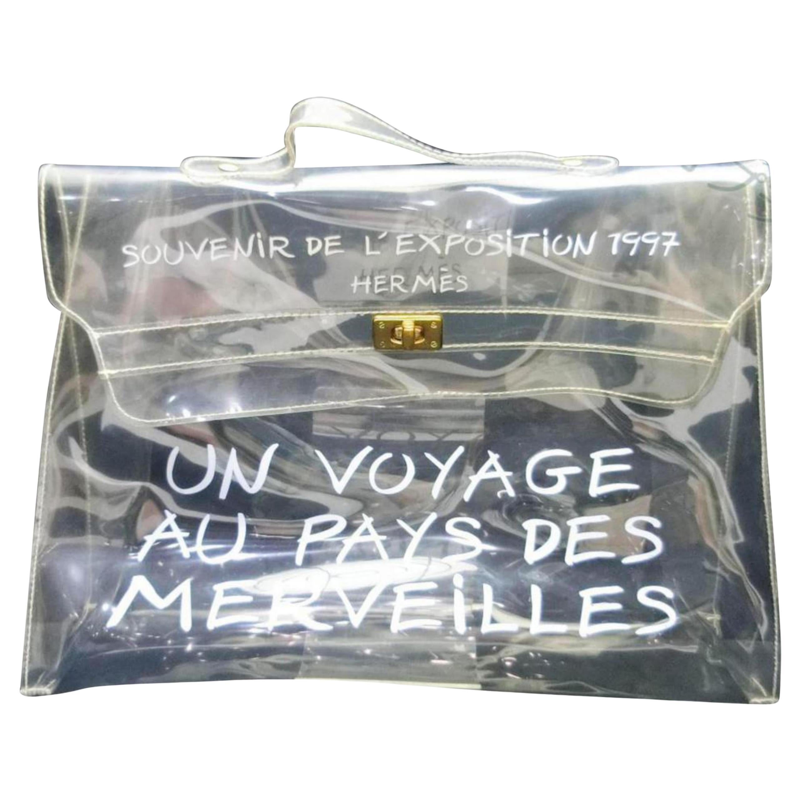 Hermès Translucent 1997 Souvenir De L'exposition Clear Kelly 241056 For Sale