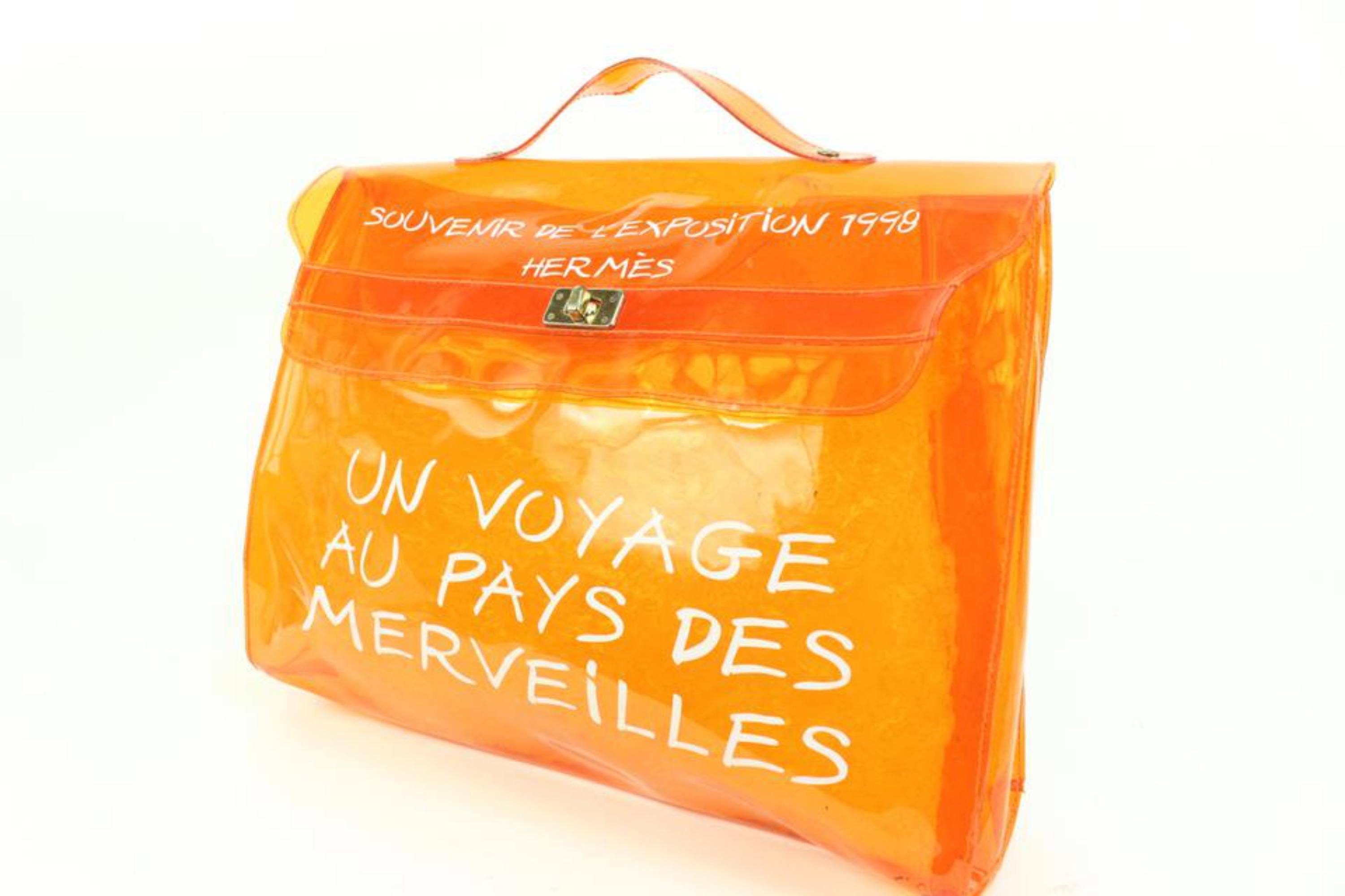 Hermès Translucent Orange 1998 Souvenir De L'Exposition Kelly Bag 80h328s
Measurements: Length:  15