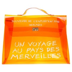 Hermès Translucent Souvenir De L'Exposition Kelly Orange 867743