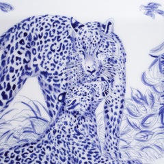 Hermes Tray Jungle Love Blue / White / Silver New w/Box