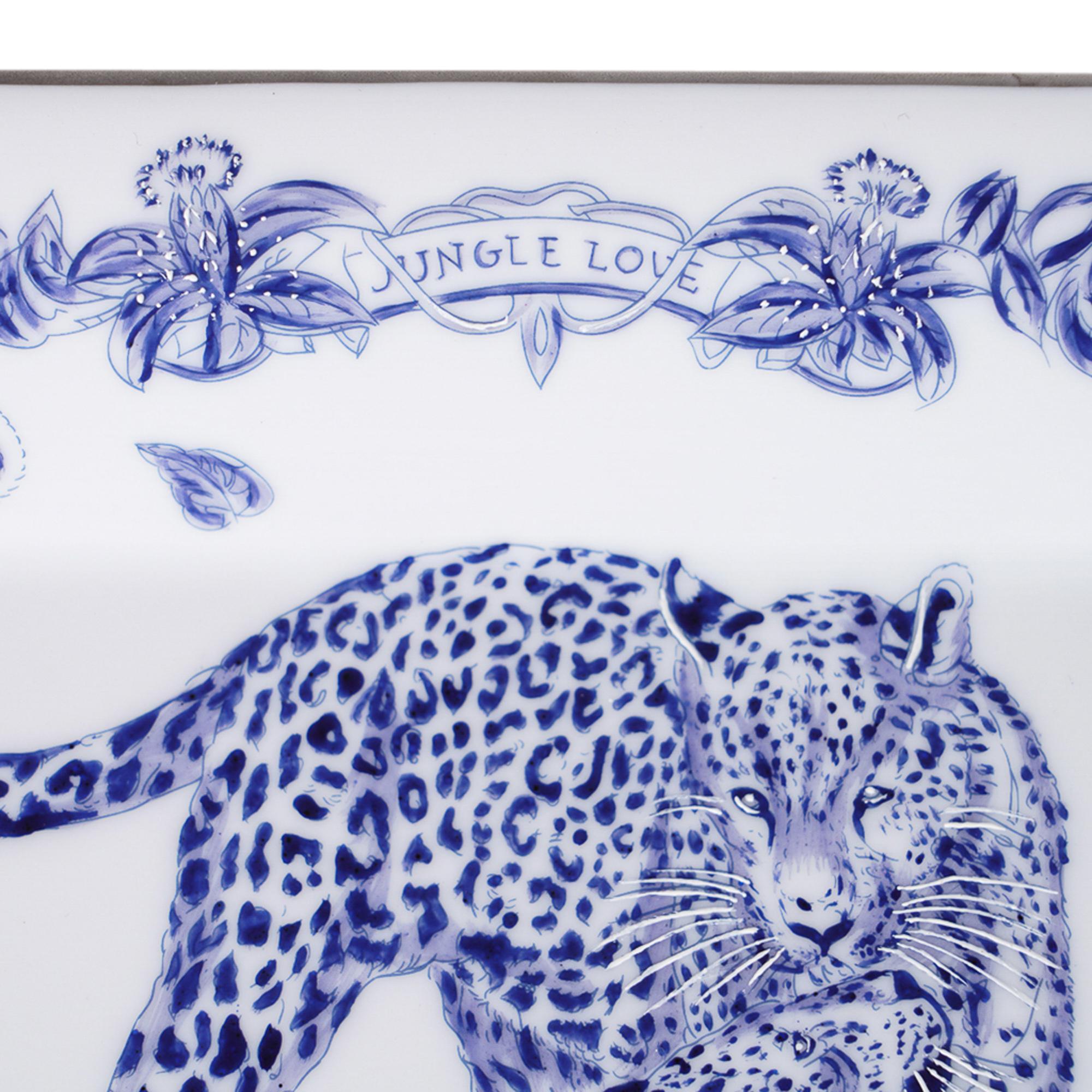 Purple Hermes Tray Jungle Love Blue / White / Silver New w/Box