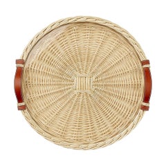 Hermes Tray Oseraie (Wicker) Round Large Model New w/Box