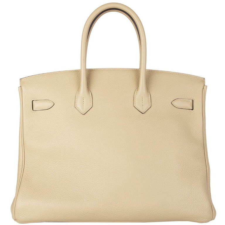 HERMES Trench beige and Palladium leather BIRKIN 35 Tote Bag For Sale at  1stDibs
