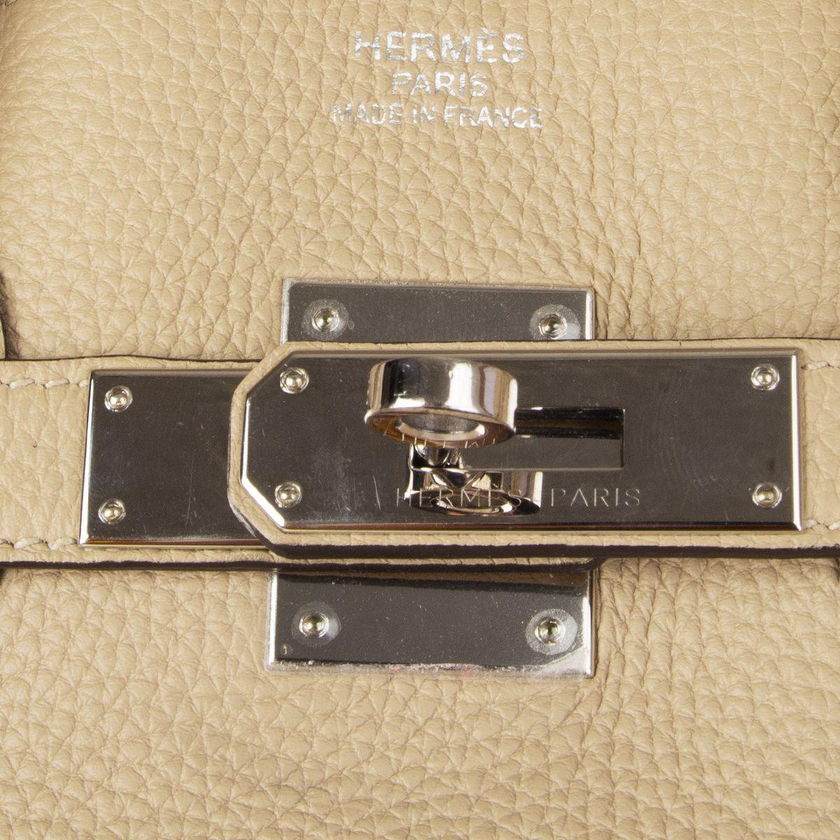 HERMES Trench beige & Palladium Leder BIRKIN 35 Tragetasche 2