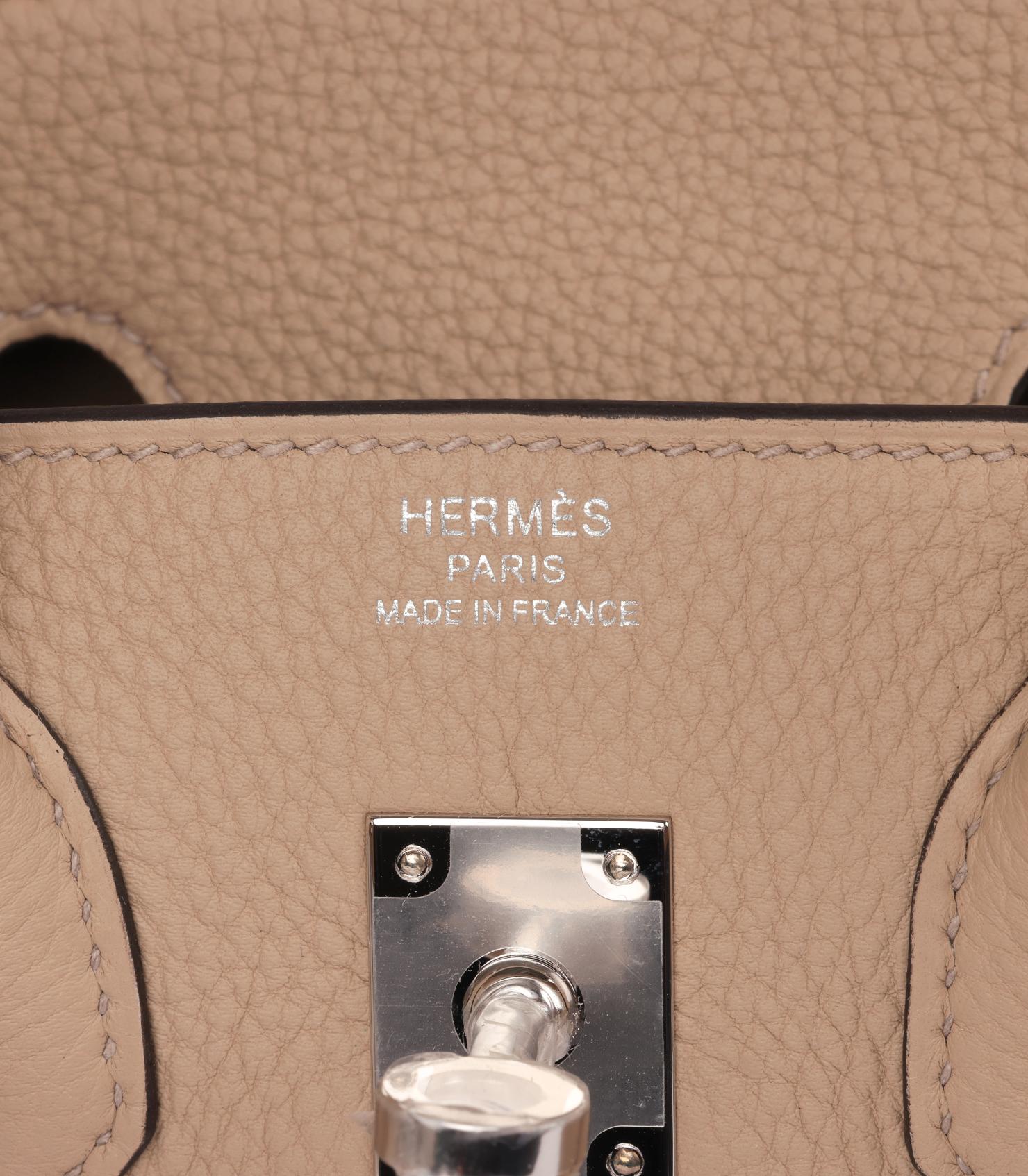 Hermès Trench Togo Leather Birkin 25cm Retourne en vente 4