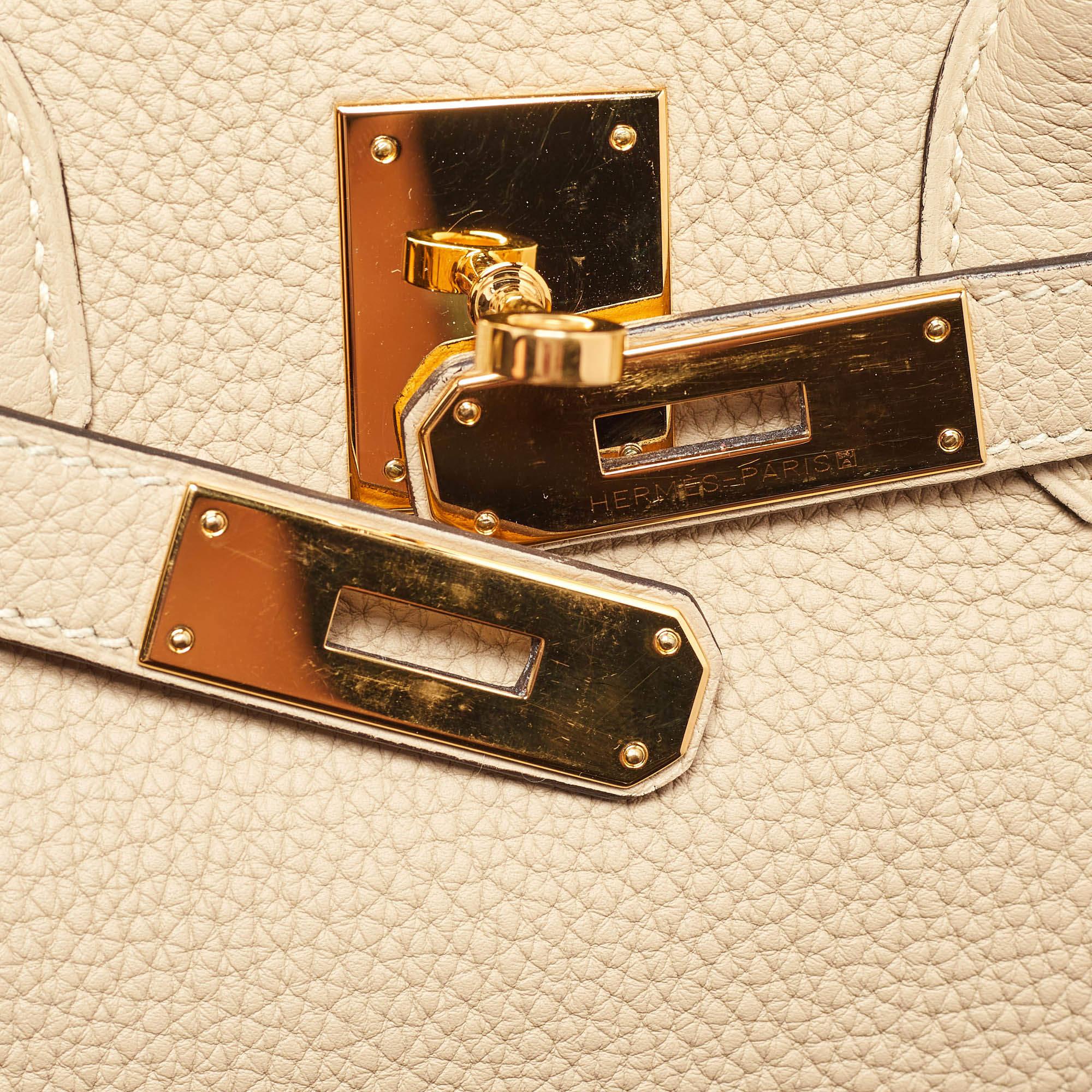 Hermes Trench Togo Pelle Finitura Oro Borsa Birkin 30 in vendita 1