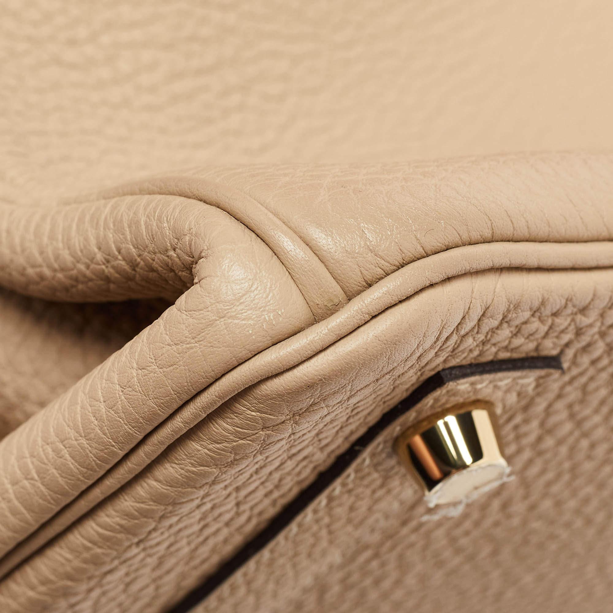 Hermes Trench Togo Pelle Finitura Oro Borsa Birkin 30 in vendita 3