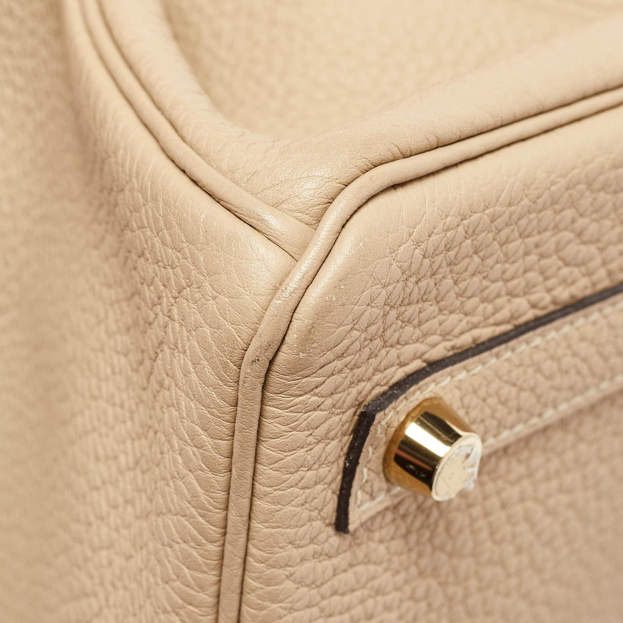 Hermes Trench Togo Pelle Finitura Oro Borsa Birkin 30 in vendita 4