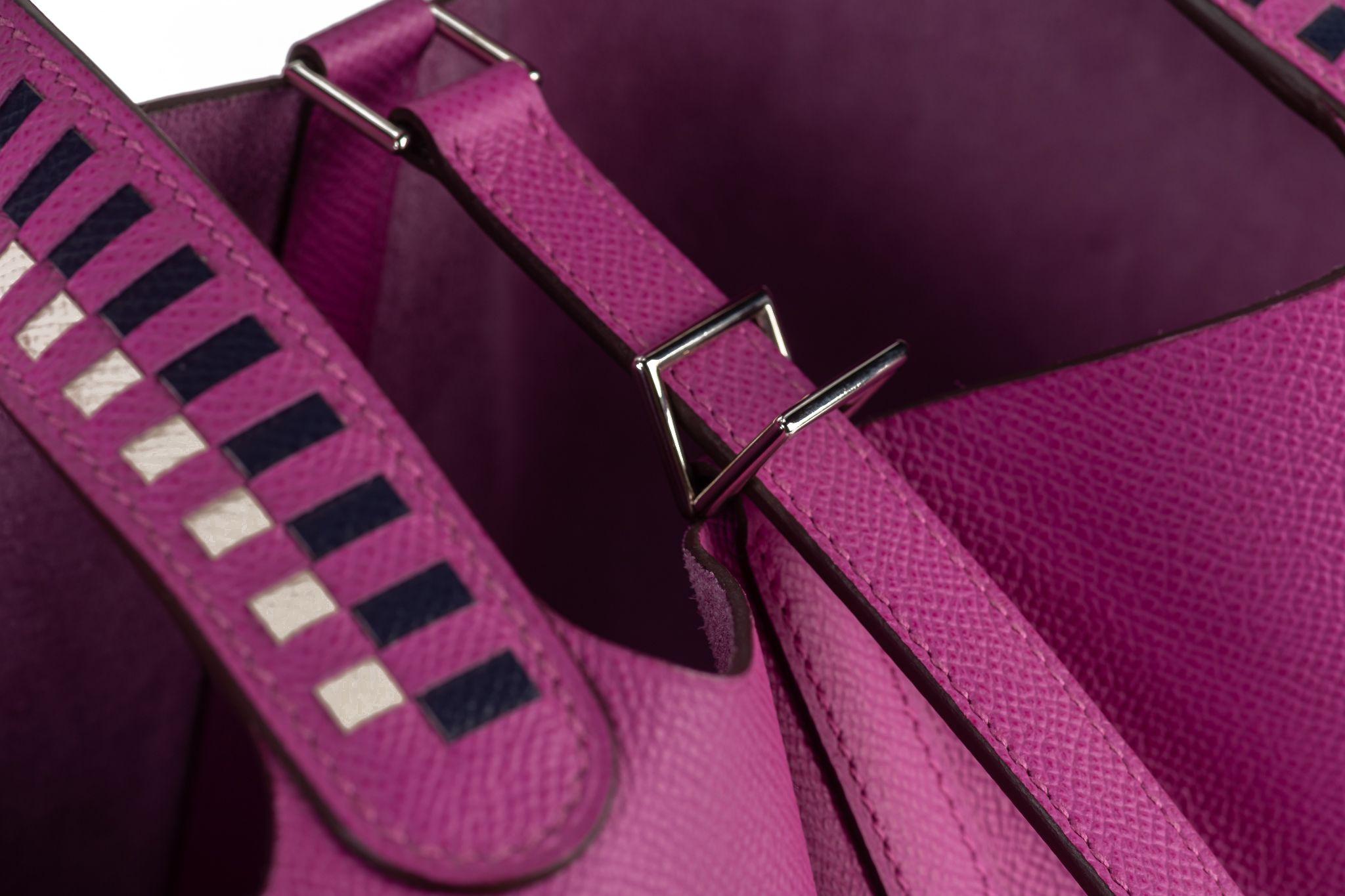 Hermès Tressage De Cuir Picotin Lock 22 en vente 4