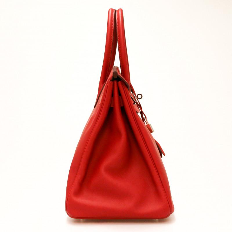 Hermes Tressage Red Birkin 35 Swift Leather For Sale 6