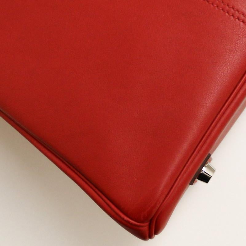 Women's or Men's Hermes Tressage Red Birkin 35 Swift Leather For Sale