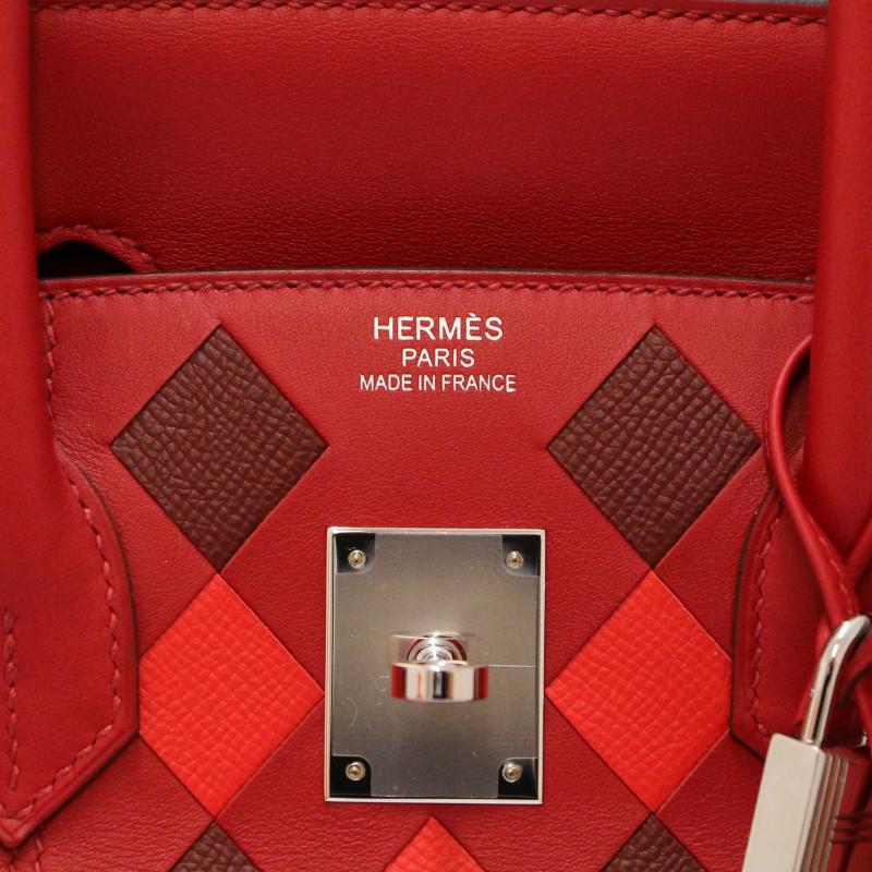 Hermes Tressage Red Birkin 35 Swift Leather For Sale 5