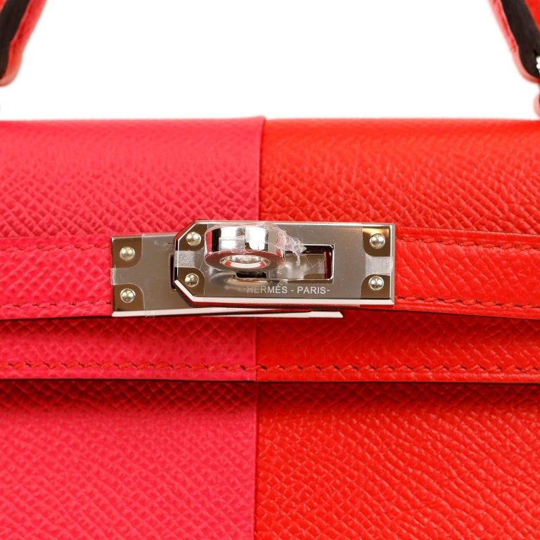 Hermes Mini Kelly II Bag s5 Rouge Tomate Epsom PHW
