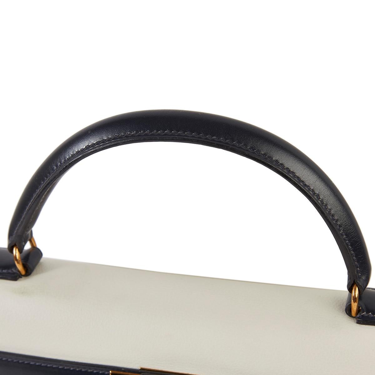 Sellier 32cm Kelly Tasche mit dreifarbiger Tri-Colour von Hermès 6