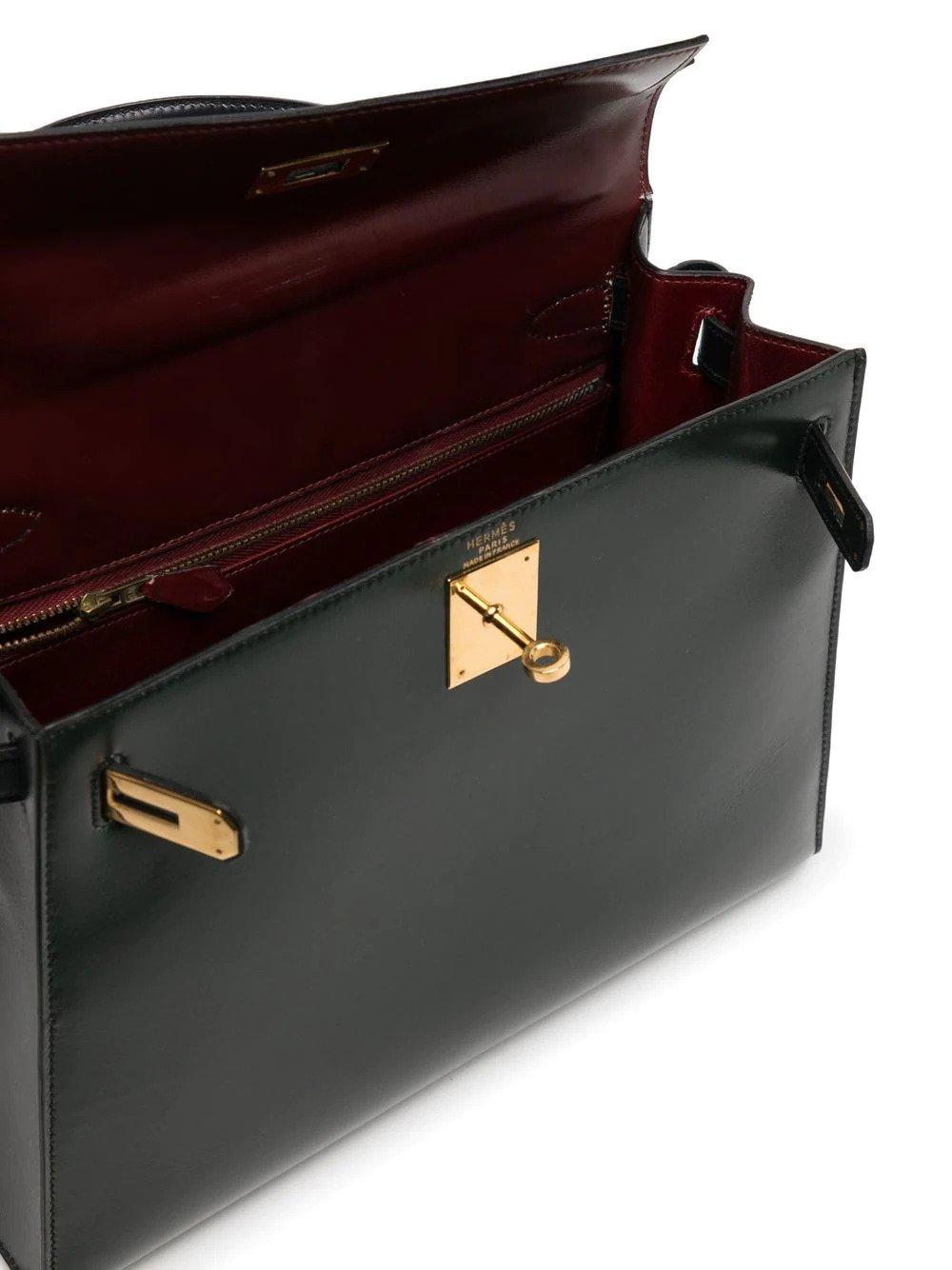 Black Hermes Tri-Colour Sellier Kelly 28