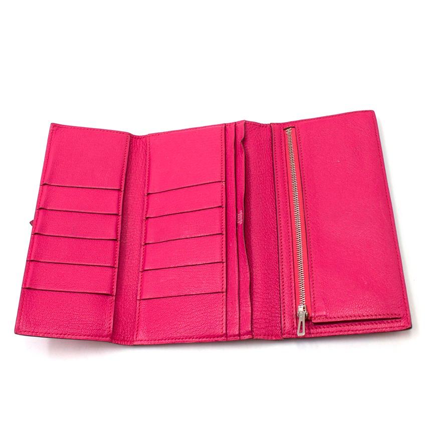Hermes Tri-fold Pink Bearn Wallet In Excellent Condition For Sale In London, GB
