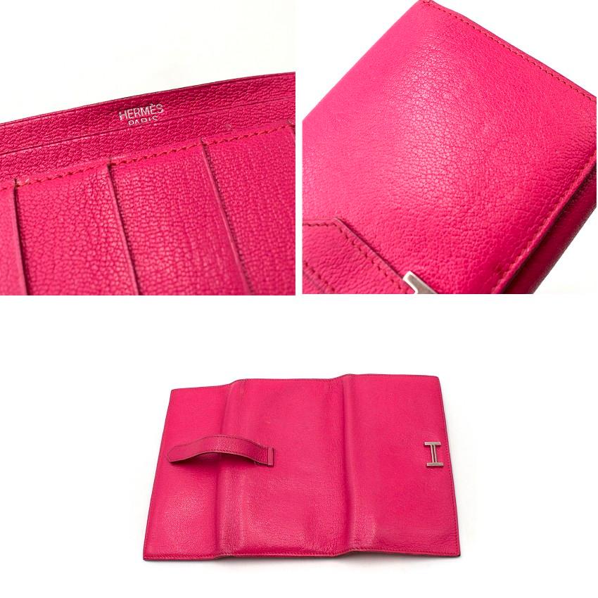 Hermes Tri-fold Pink Bearn Wallet For Sale 1