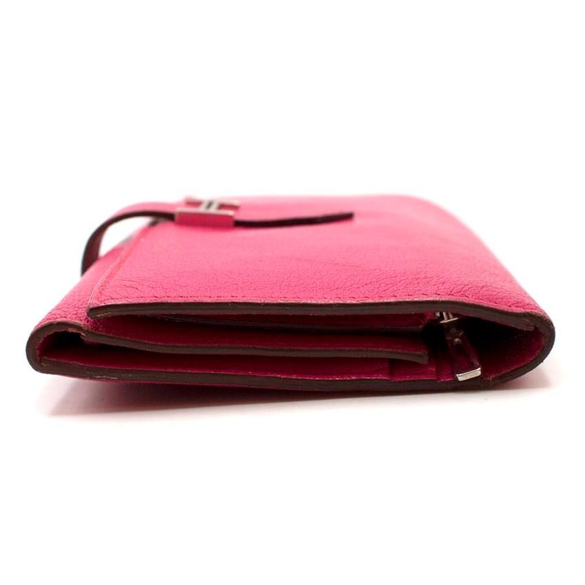 Hermes Tri-fold Pink Bearn Wallet For Sale 3