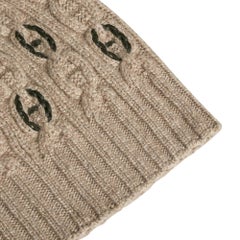 Hermes Tri Maillon Tresse Beanie Cap Beige Cashmere M