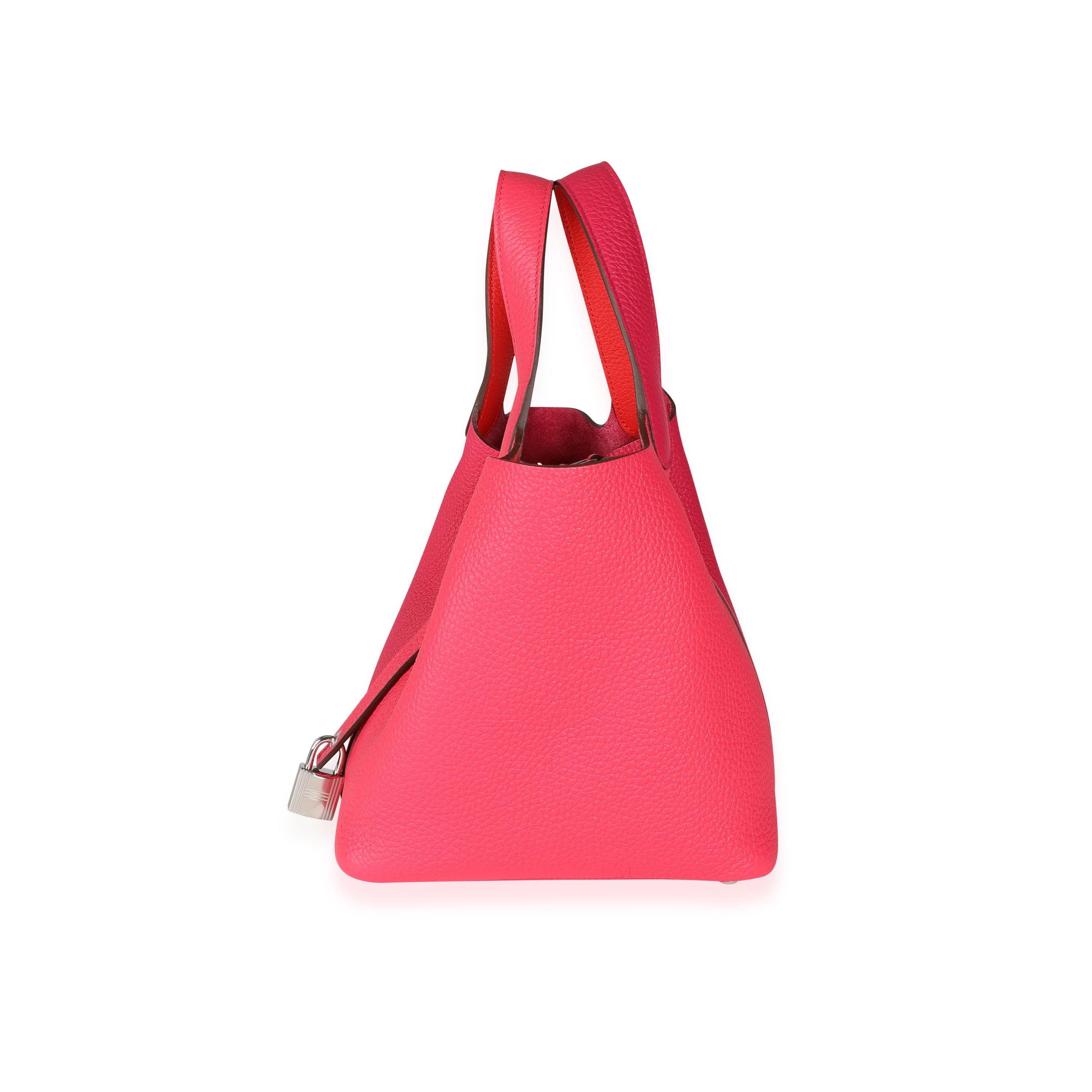 Clémence Picotin Schloss von Hermès, dreifarbig, 18 PHW (Rot)