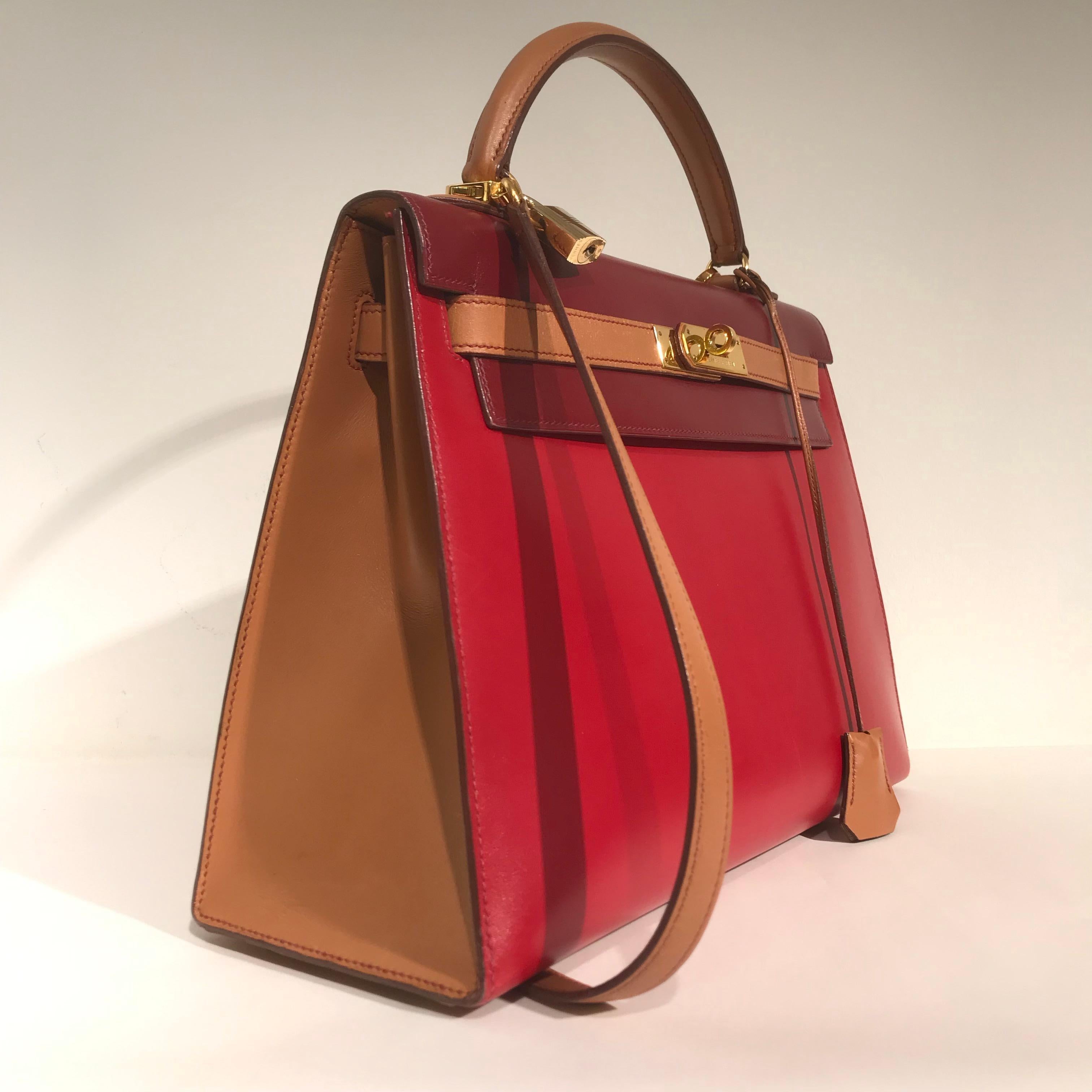 20th Century Hermes Tricolor Kelly Bag