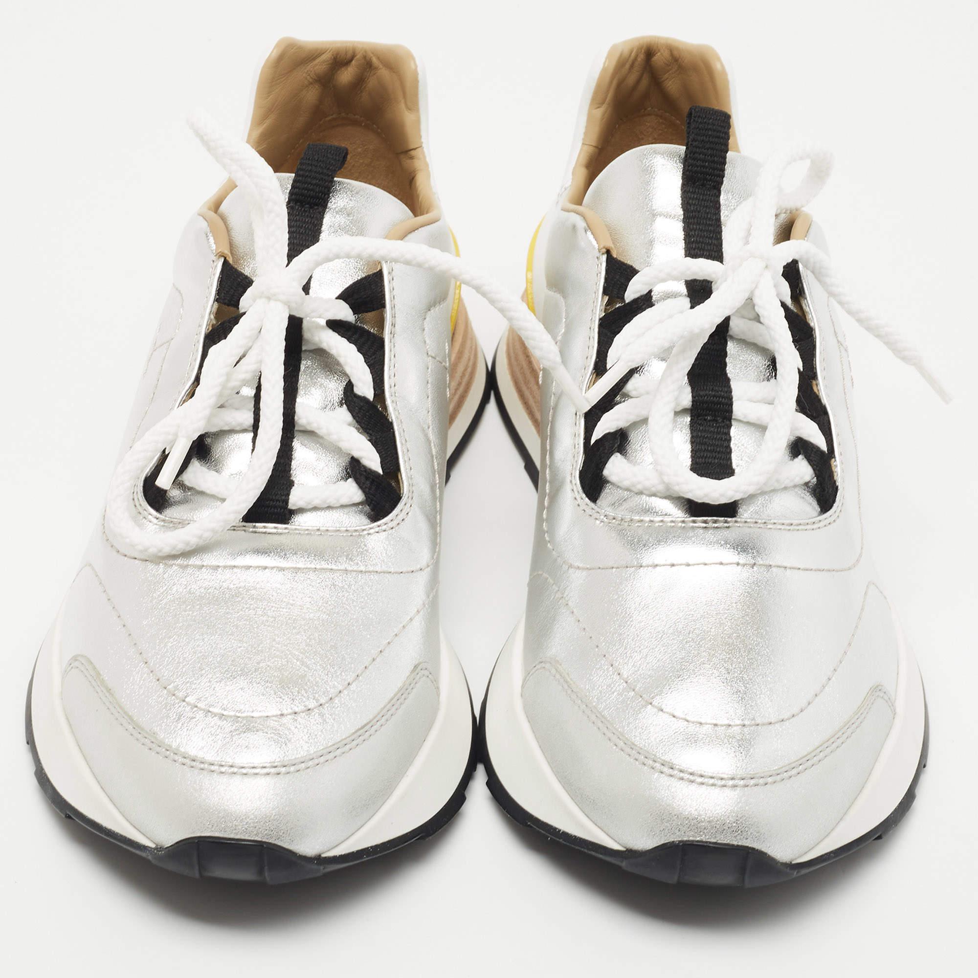 Hermes Tricolor Leather Buster Sneakers Size 39.5 1