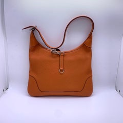 HERMES Trim 31 Orange Leather Hobo Shoulder Bag Stamp H 2004