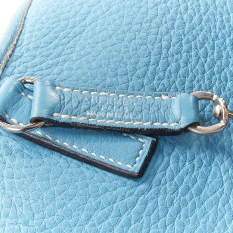 HERMES Trim II 31 Blue Jean Clemence togo lobster clasp hobo shoulder bag 7