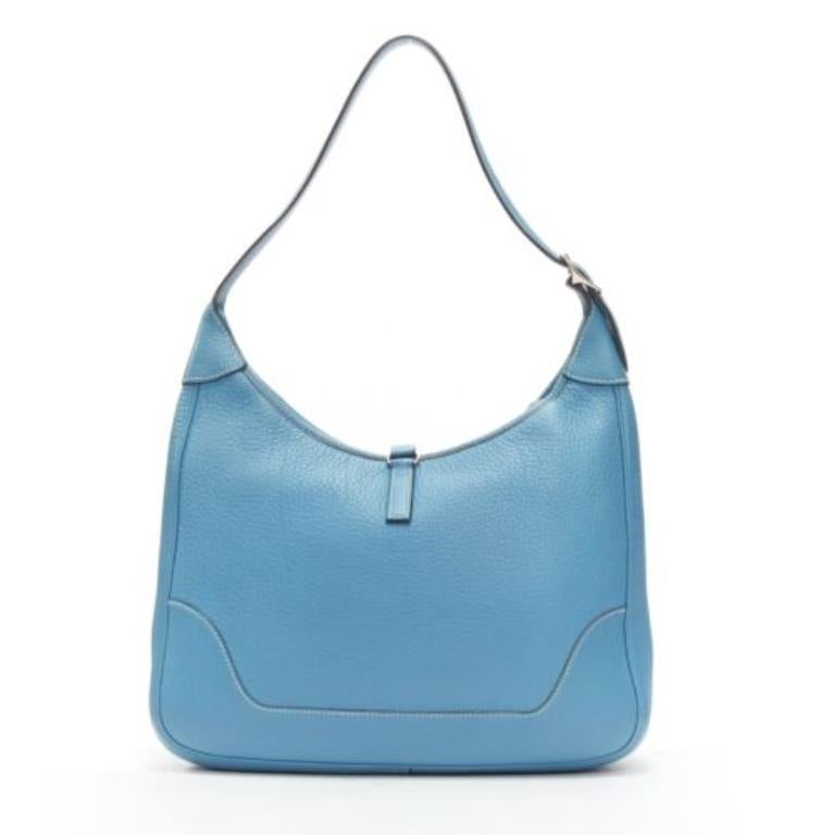 HERMES Trim II 31 Blue Jean Clemence togo lobster clasp hobo shoulder bag 1