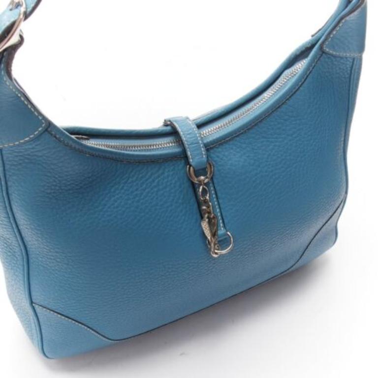 HERMES Trim II 31 Blue Jean Clemence togo lobster clasp hobo shoulder bag 3