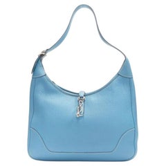 HERMES Trim II 31 Blue Jean Clemence togo lobster clasp hobo shoulder bag
