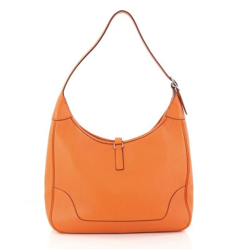 Orange Hermes Trim II Handbag Clemence 31