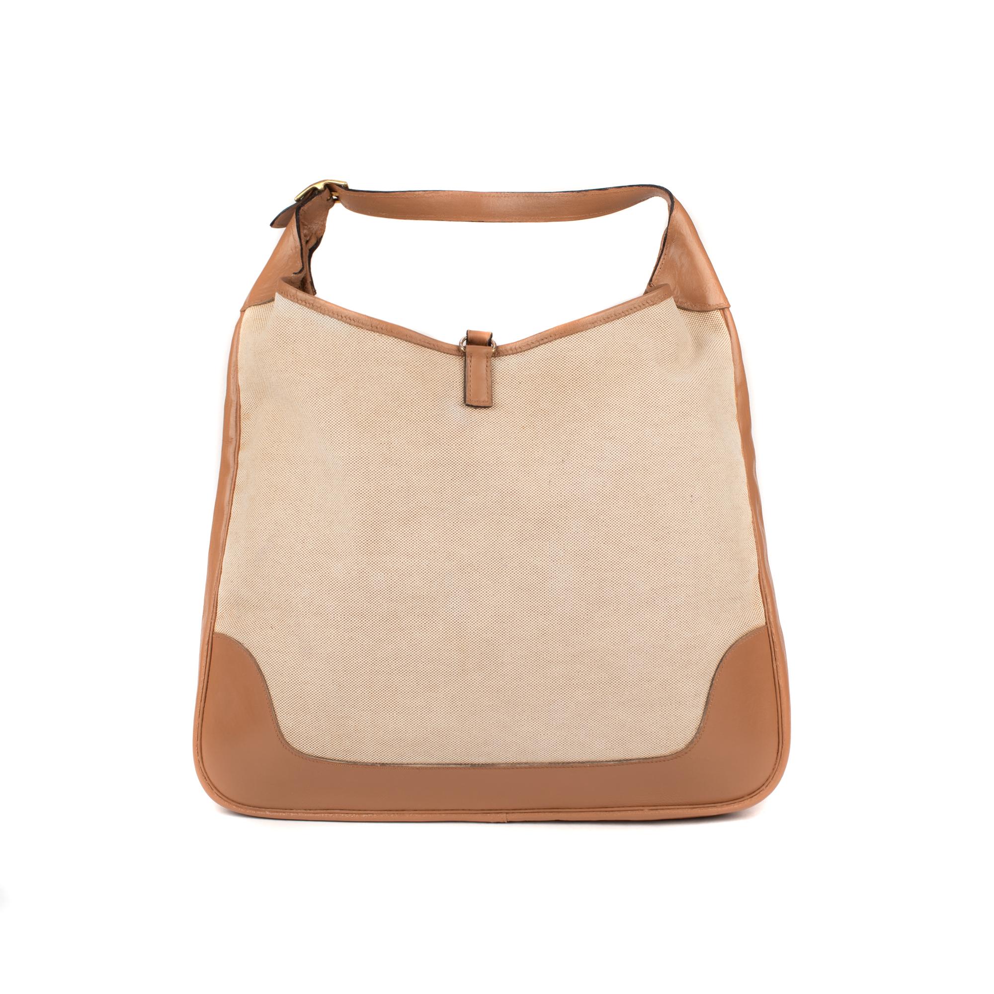 Handbag Hermes Trim XL BI-Material canvas & leather Beige! In Good Condition In Paris, IDF