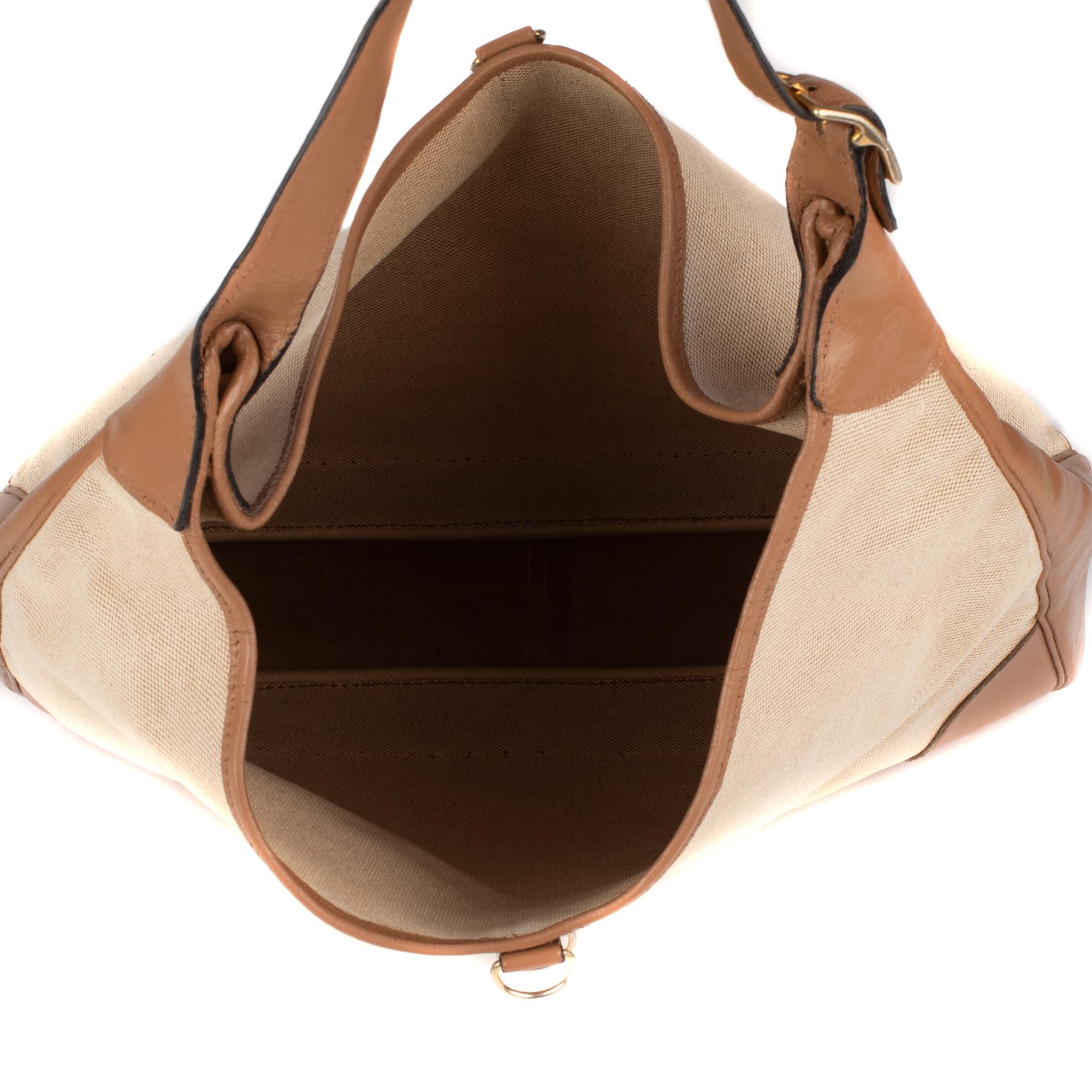 Handbag Hermes Trim XL BI-Material canvas & leather Beige! 2