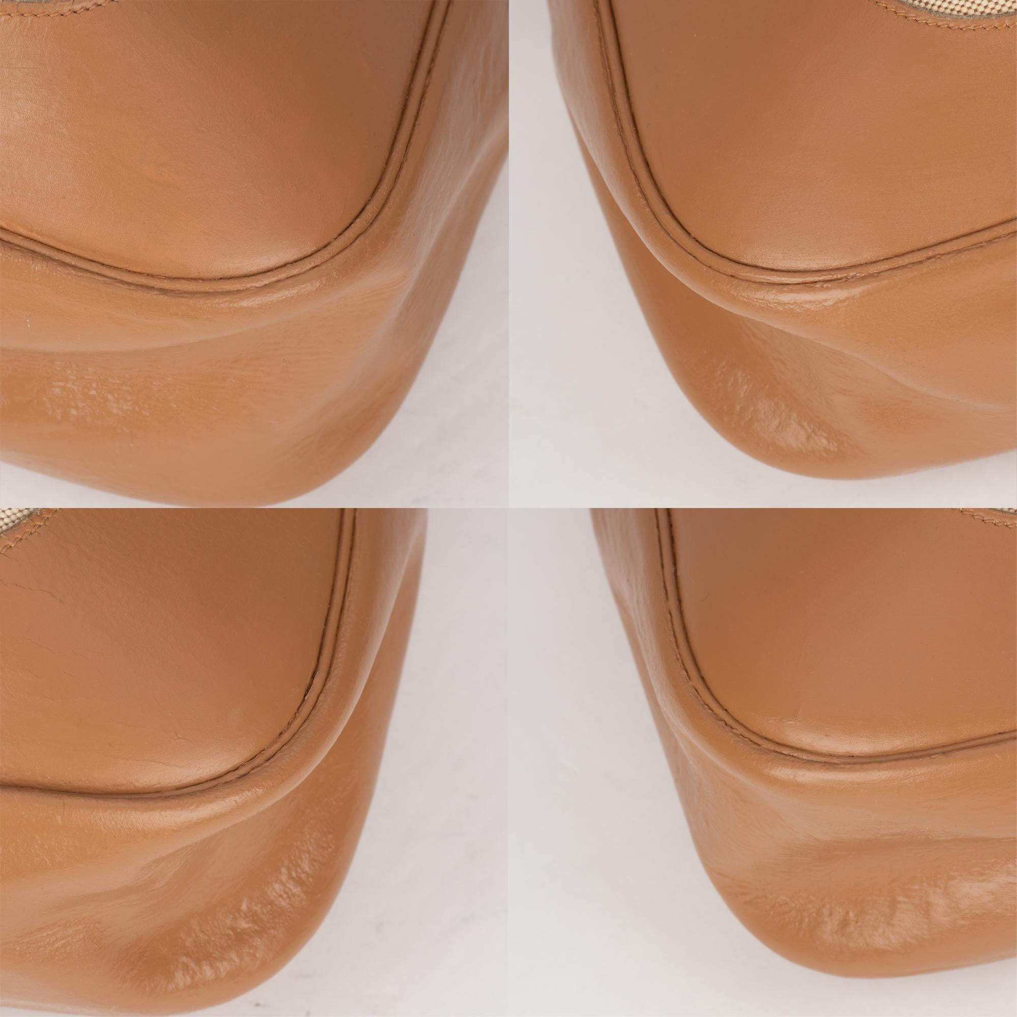 Handbag Hermes Trim XL BI-Material canvas & leather Beige! 3