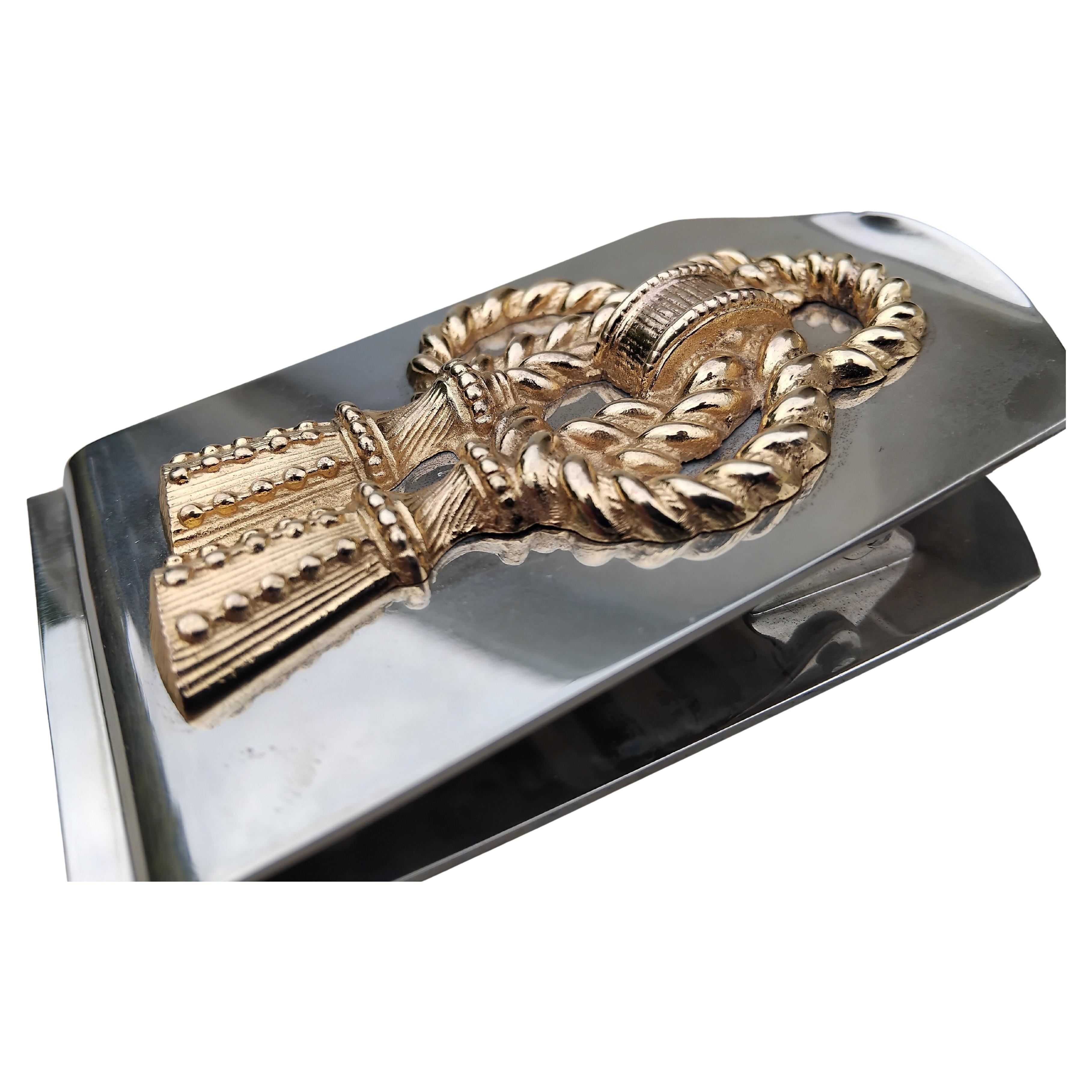 Gray Hermès Trimmings Tassel Paper Clip Money Clip Ravinet d'Enfert For Sale