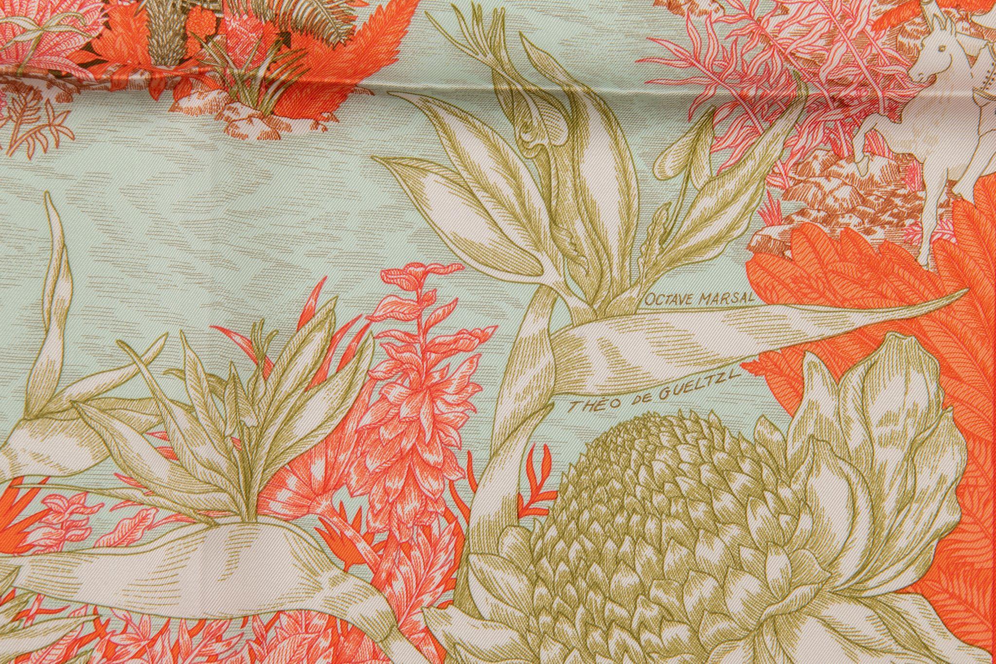 Hermès Tropical Garden Silk Scarf In New Condition For Sale In West Hollywood, CA
