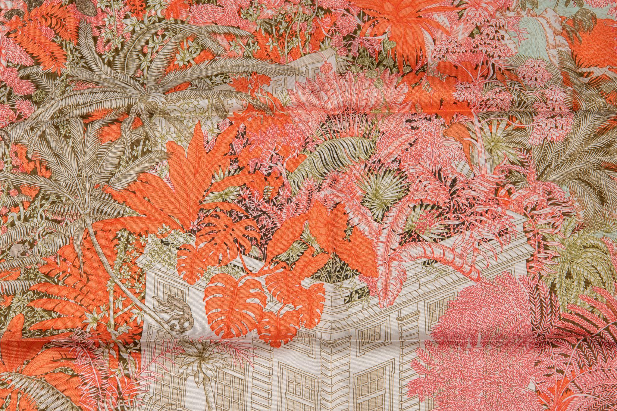 Women's or Men's Hermès Tropical Garden Silk Scarf For Sale