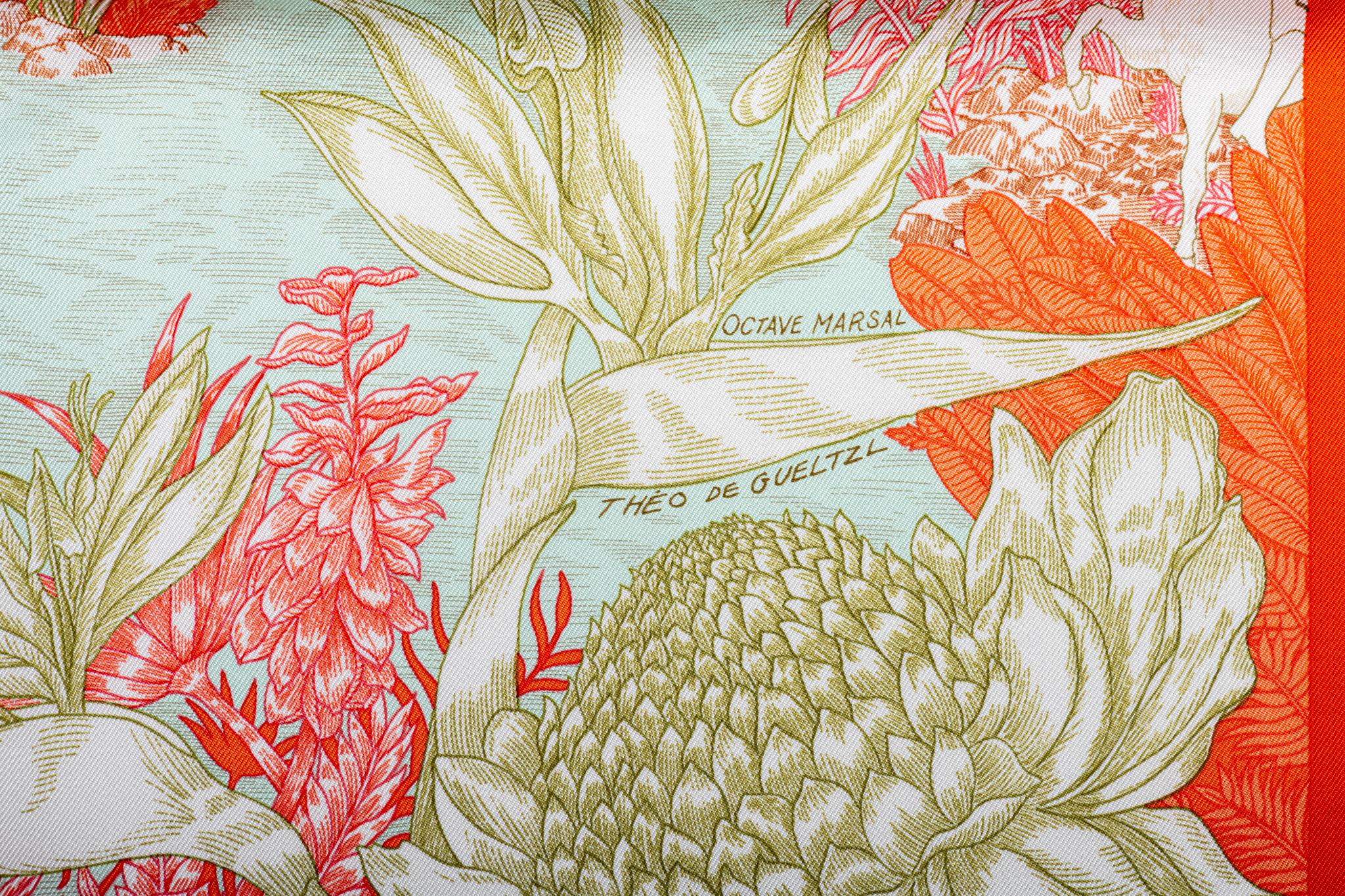 Hermès Tropical Garden Silk Scarf In New Condition For Sale In West Hollywood, CA