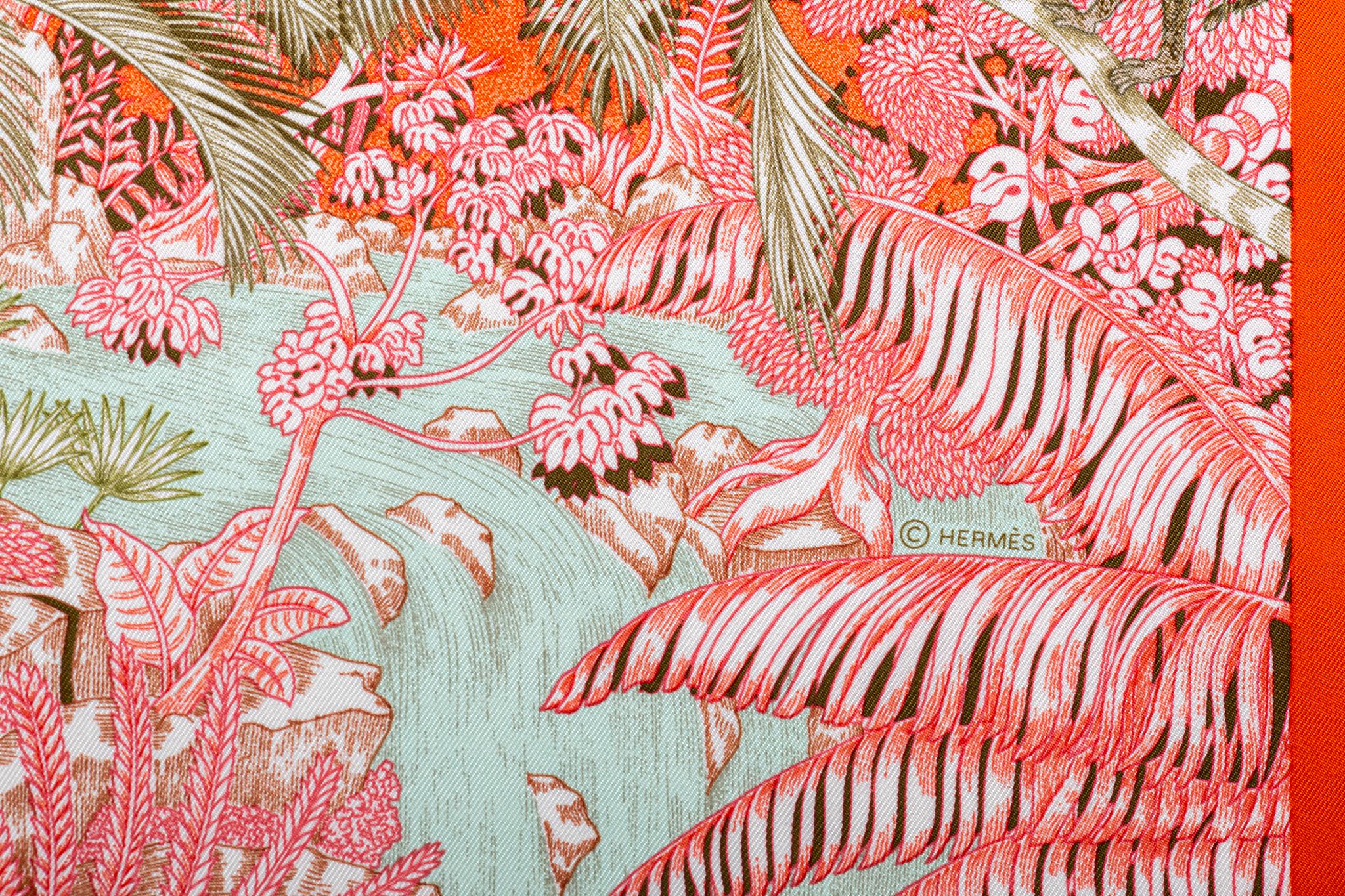 Women's Hermès Tropical Garden Silk Scarf For Sale