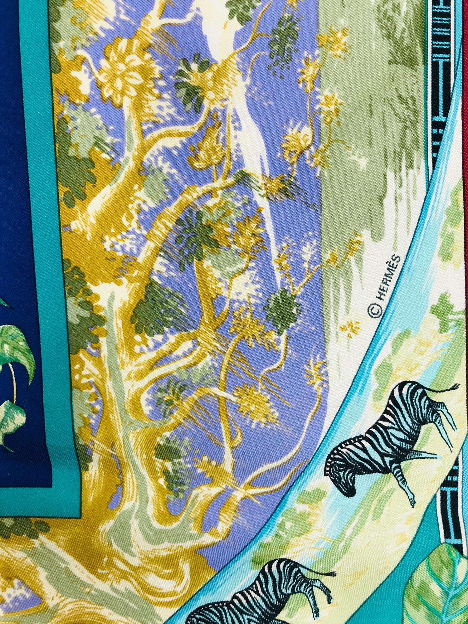 Hermes Tropiques Silk Twill Scarf by Laurence Bourthoumieux 36