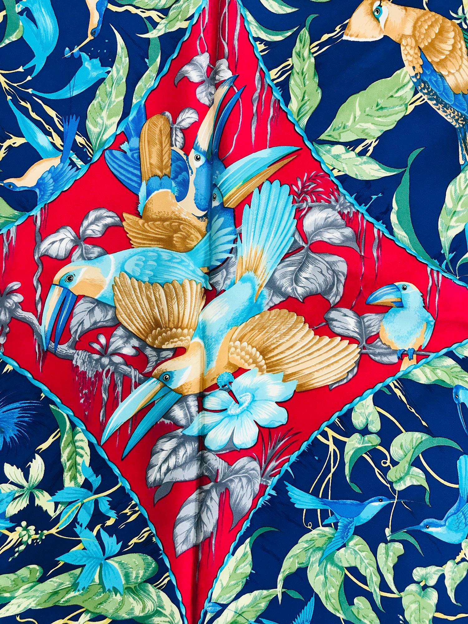 Hermes Tropiques Silk Twill Scarf by Laurence Bourthoumieux 36
