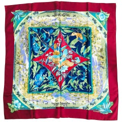 Hermes Tropiques Silk Twill Scarf by Laurence Bourthoumieux 36" x 36"