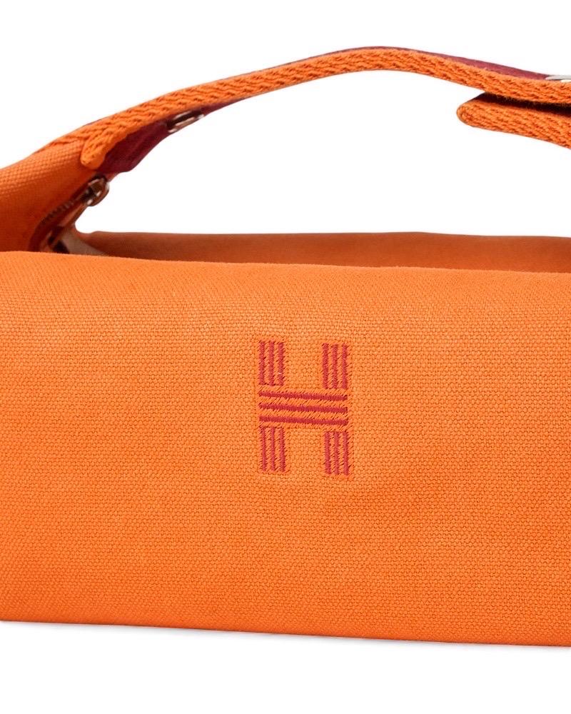 Hermès Trousse Bride-à-Brac Tela Arancione im Angebot 8