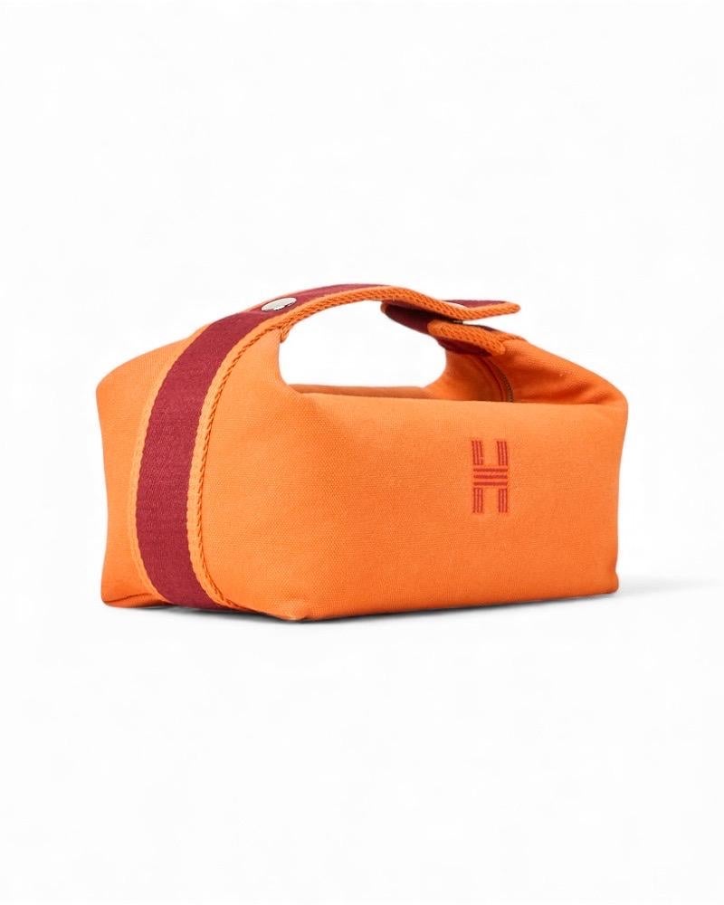 Hermès Trousse Bride-à-Brac Tela Arancione (Orange) im Angebot