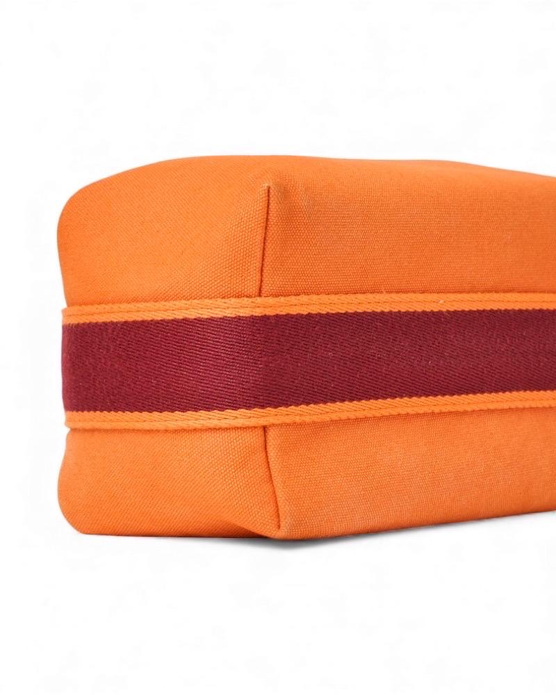 Hermès Trousse Bride-à-Brac Tela Arancione im Angebot 4